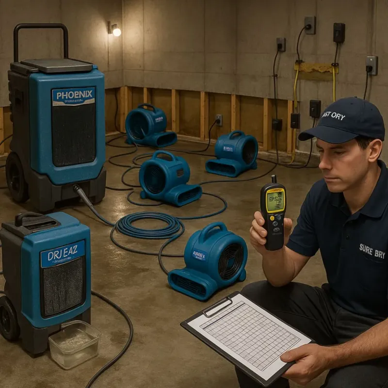 Structural Drying and Dehumidification process in Bridgeport, TX
